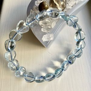 Natural blue topaz bracelet
